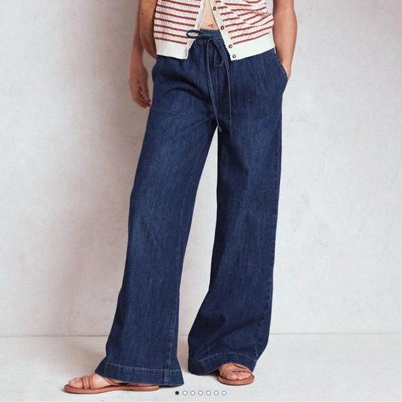 Boden Pants - Boden Drawcord Denim Pants size 2 in Mid Wash Blue NWT